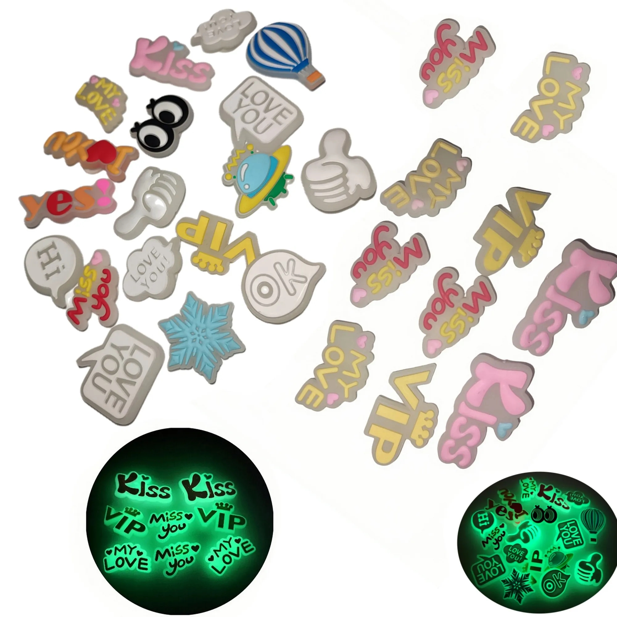 Custom PVC Shoe Charms Glow in the Dark/ SHAPE 2
