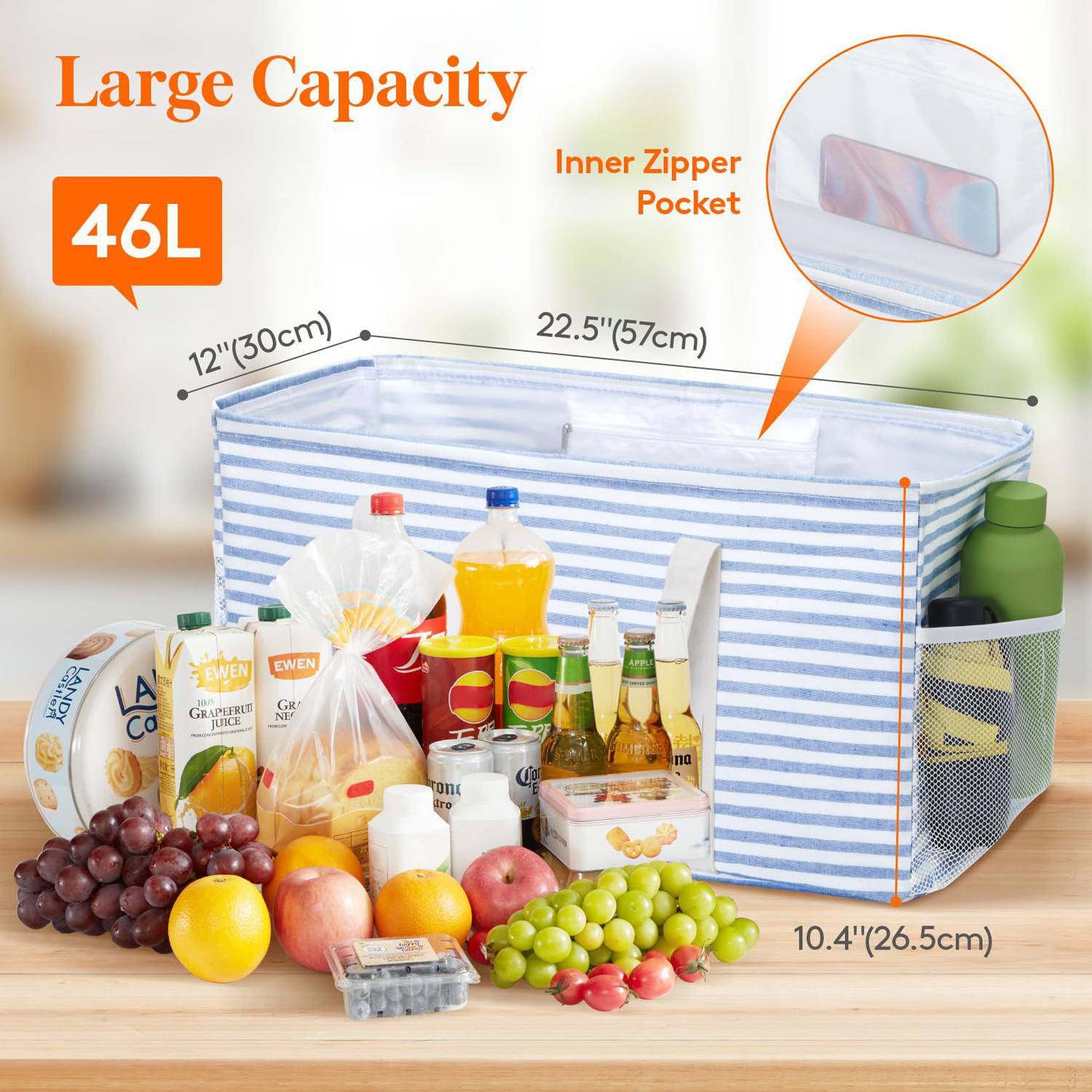 46L Oxford Foldable Tote Bag for Camping Travel 7