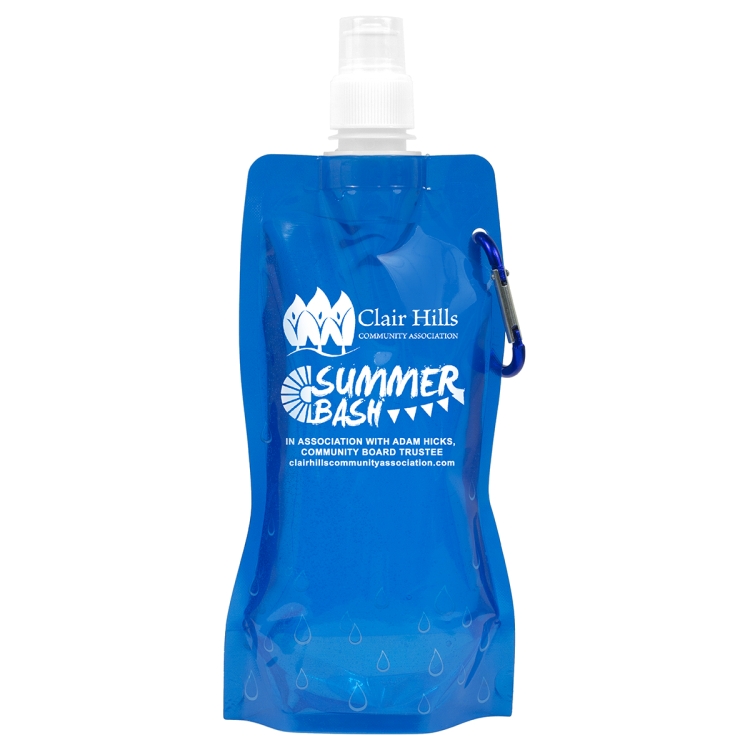 "Roll Up" 18 oz Foldable and Reusable Water Bottle with Matching Carabiner 37