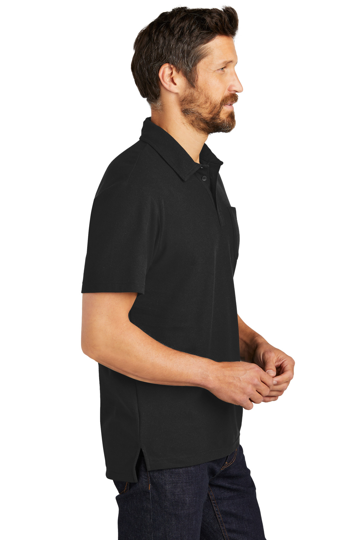 C-FREE Cotton Blend Pique Pocket Polo