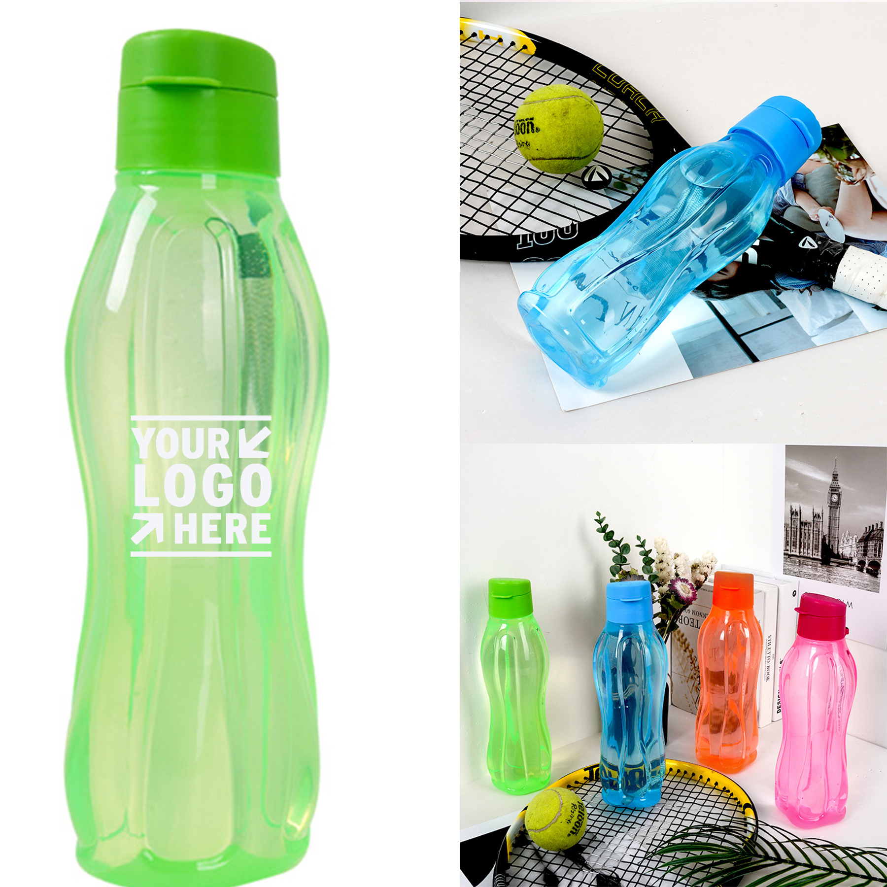 600 ML 20 oz Plastic Sports Water Bottle 2