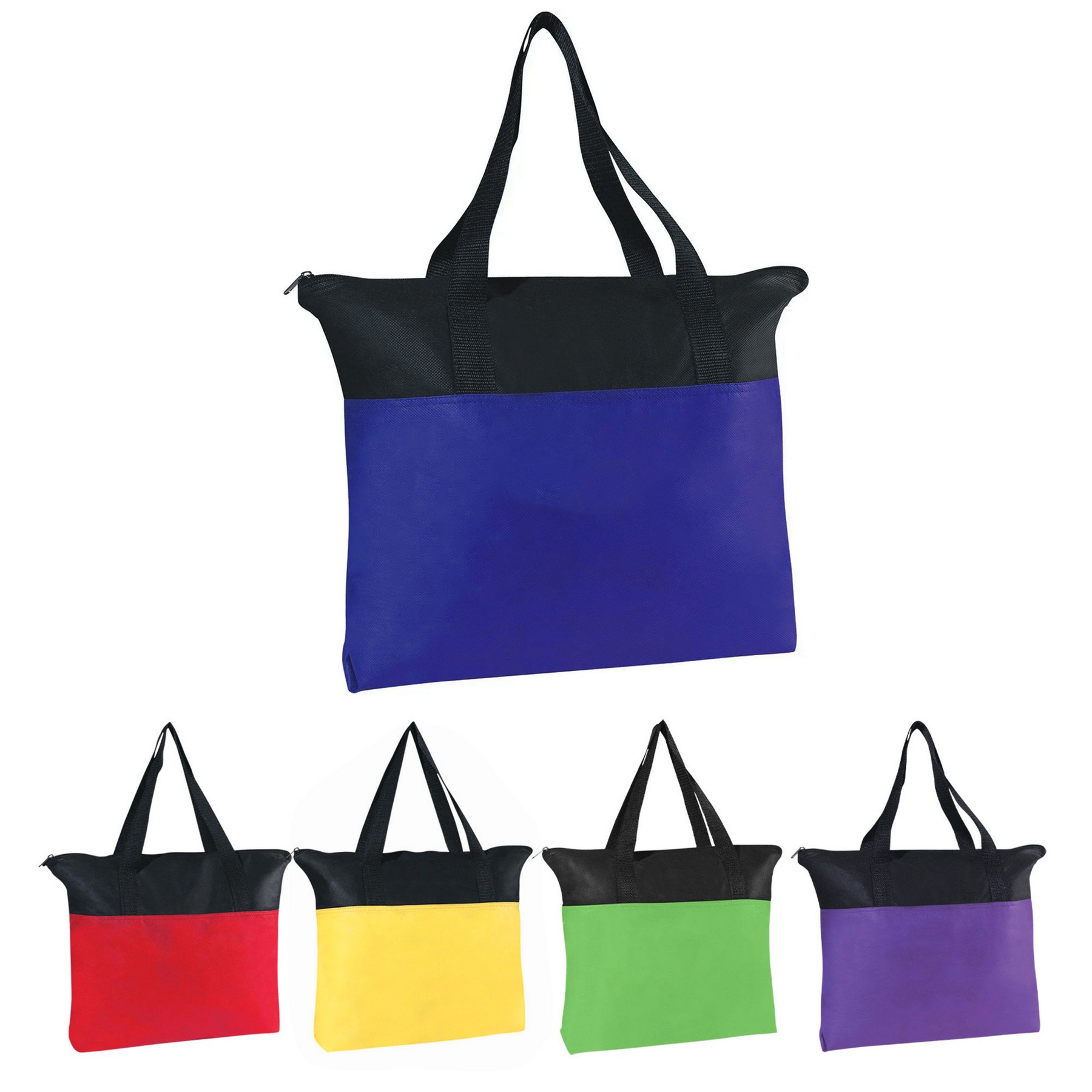 Custom Two-Tone Non-Woven Zippered Tote Bags 3