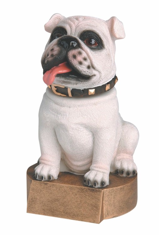 Bulldog - White Mascot Bobble Head Figure 1