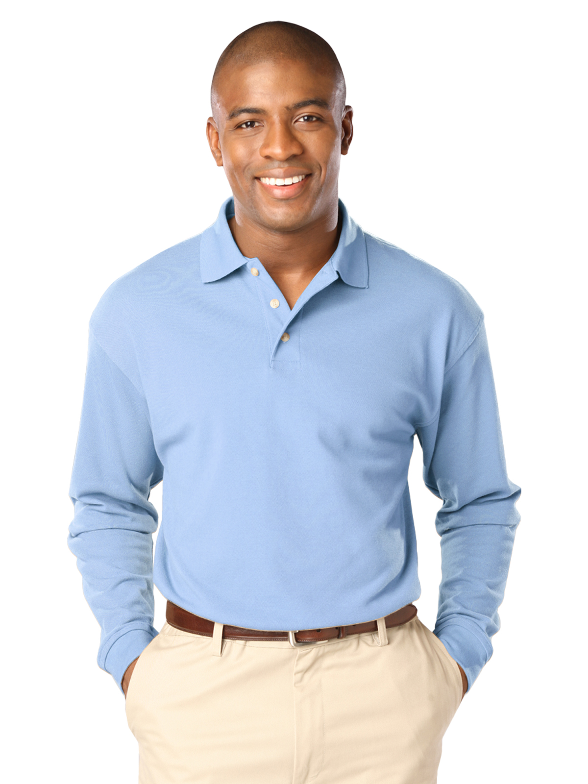 Blue Generation - Men's Pocketless Superblend Long Sleeve Polo 9
