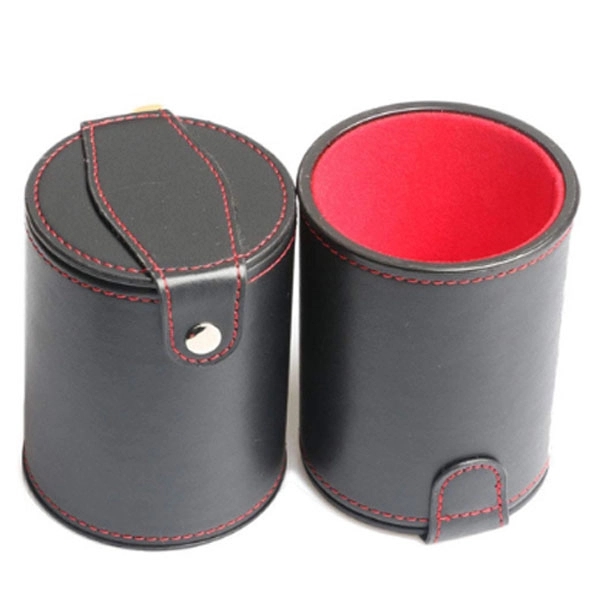 PU Leather Dice Cup Set with Storage Compartment 5