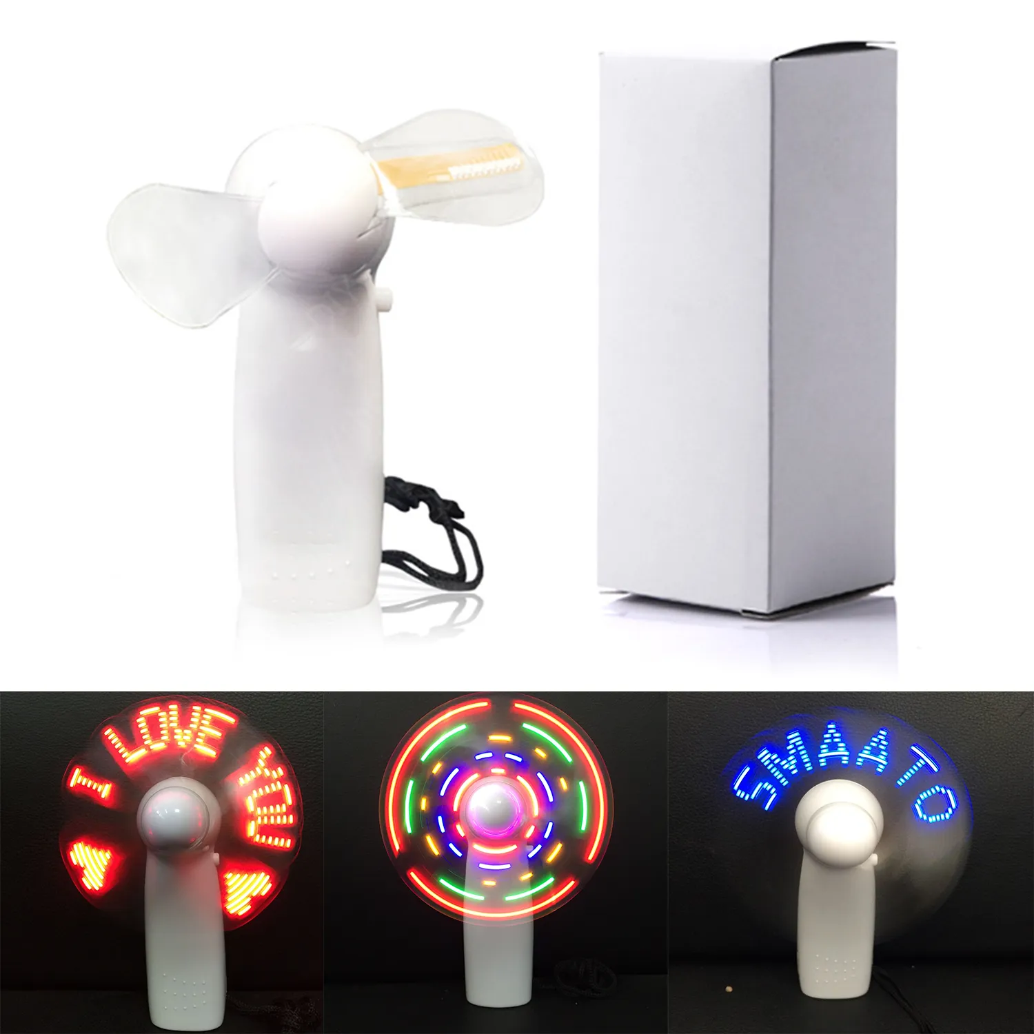 Handheld Fan With LED Custom Message 2