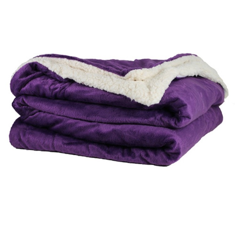 Purple Sherpa Throw Blanket 2