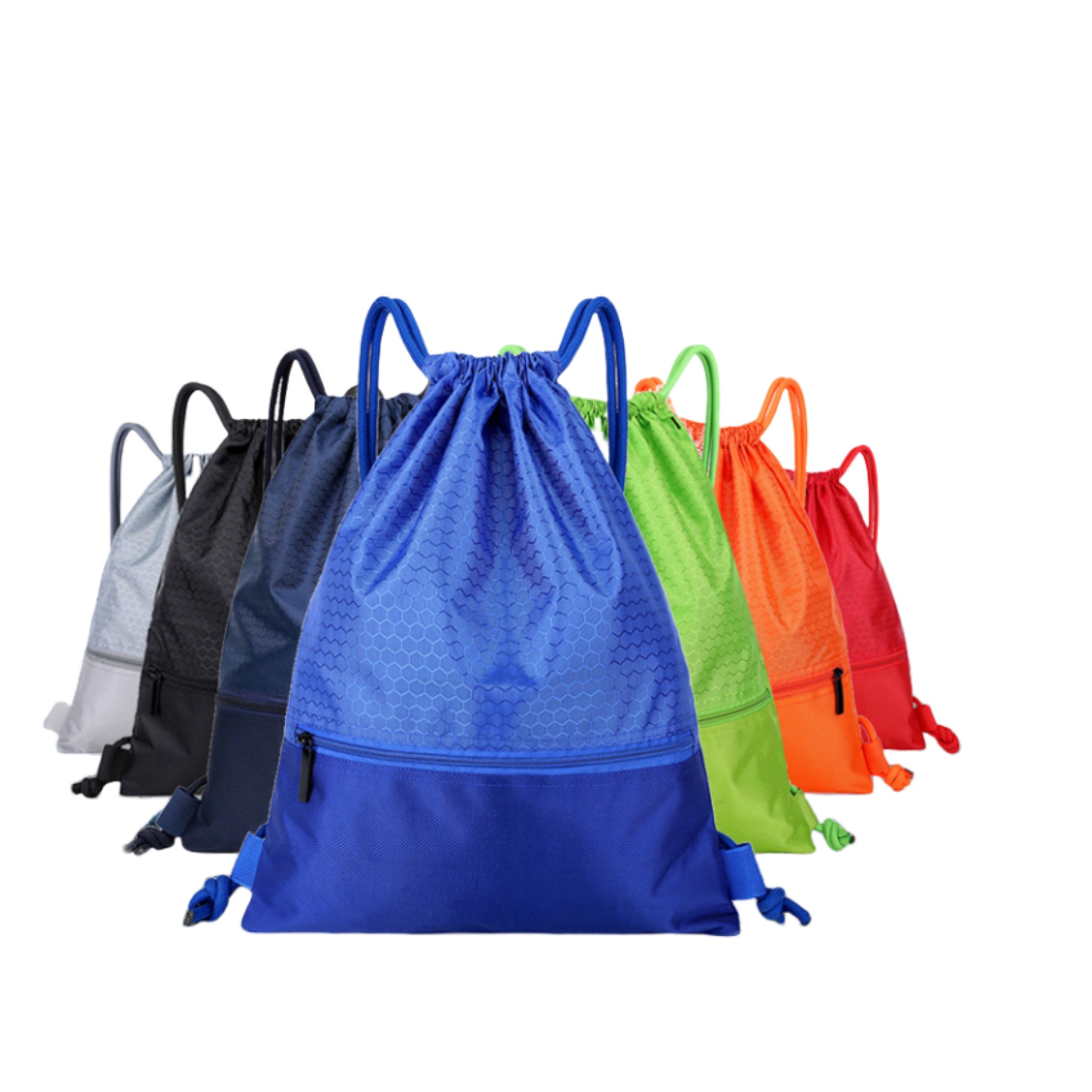 Small Drawstring Backpack Bag with Zipper Pocket 6