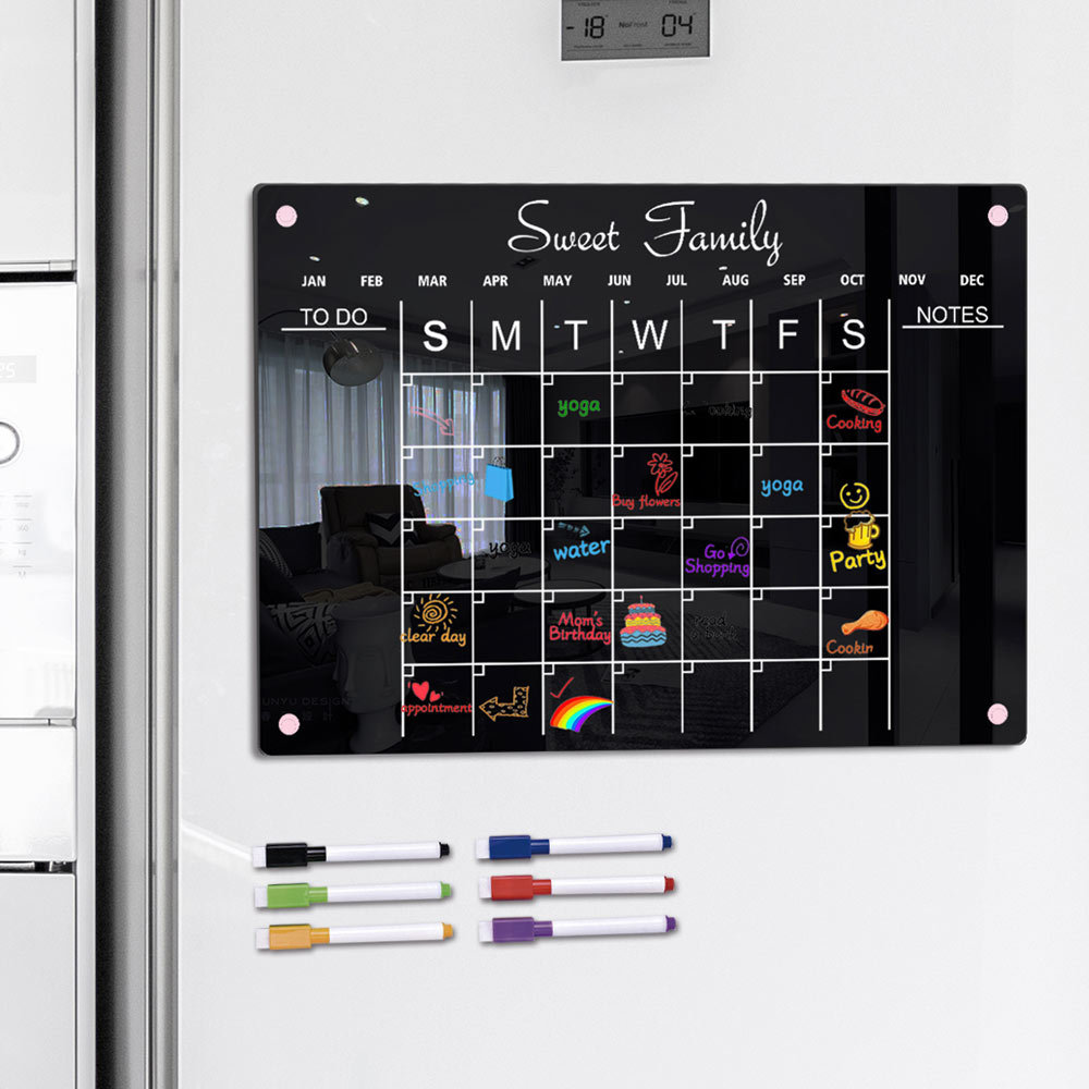 Acrylic Monthly Planner Notepad Erasable Magnetic Fridge Magnet 11