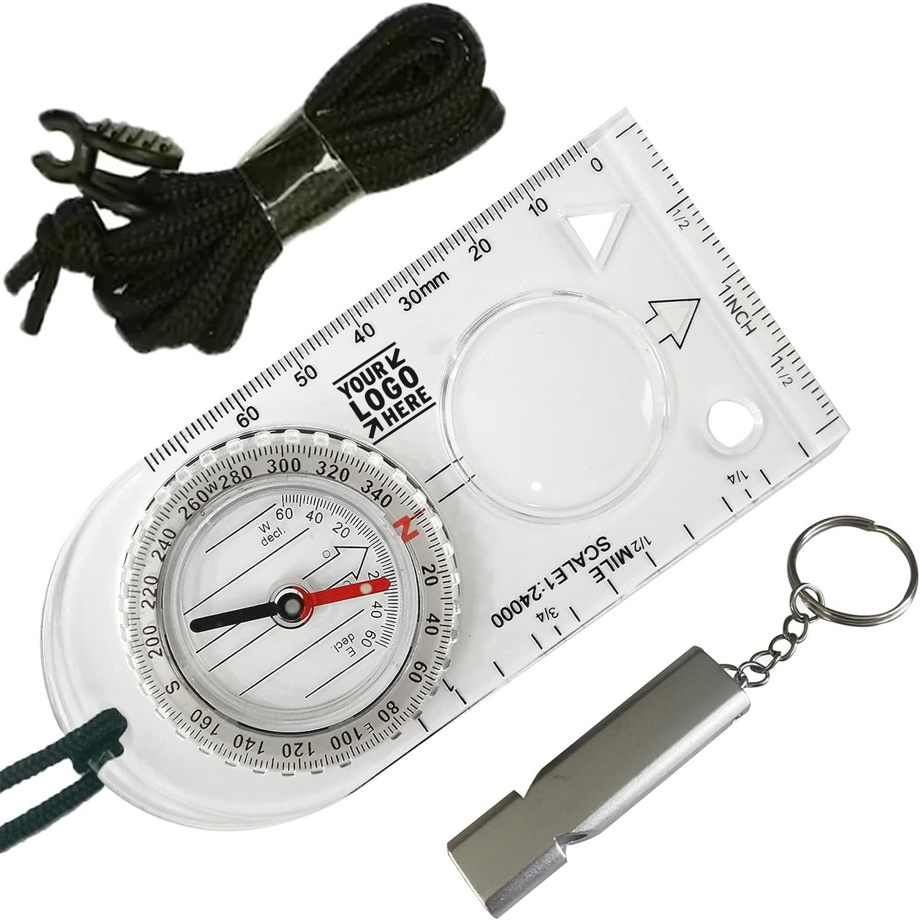 Kids Camping Luminous Hiking Magnetic Survival Orienteering Professional Compass Kit