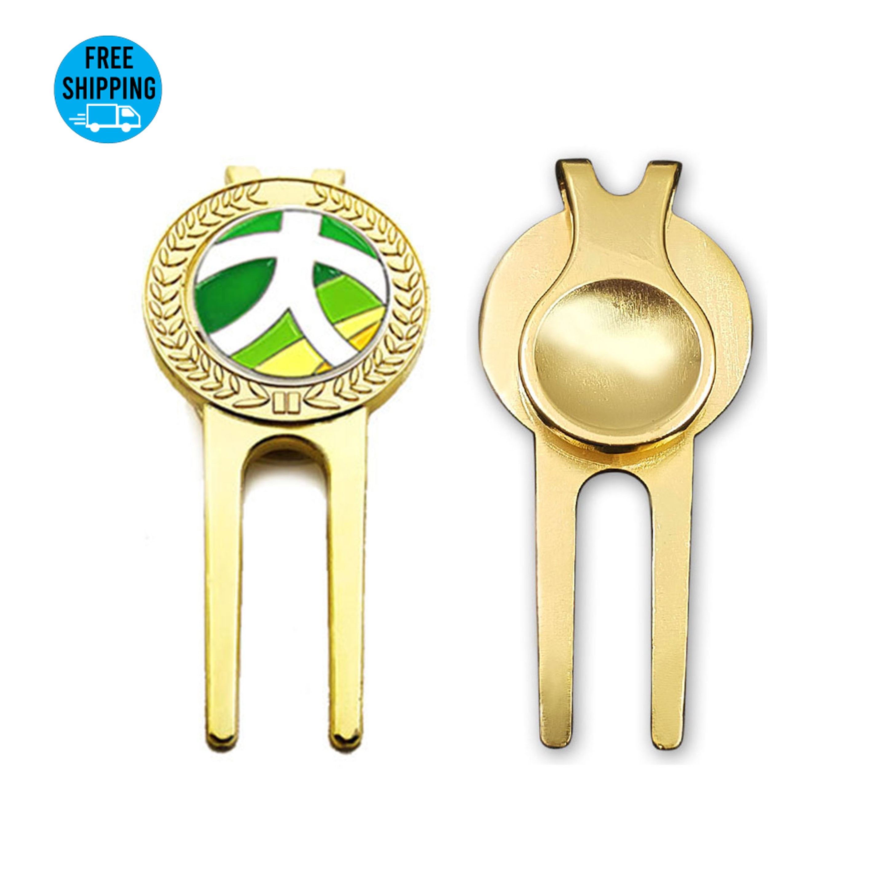 Die Cast Golf Divot Repair Tool Ball Marker with Belt Clip 5