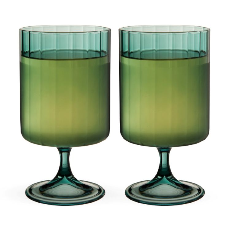 Twine Living® Malachite Stemmed Optic Tumbler, set of 2 4