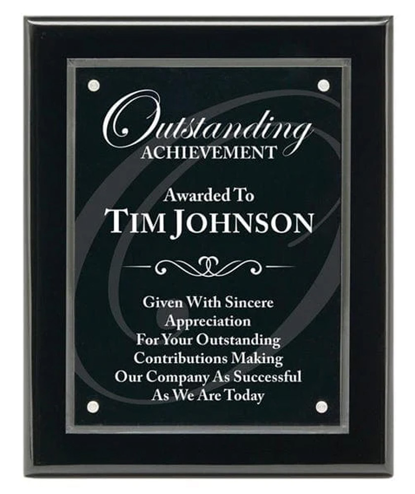 BLACK PIANO FINISH FLOATING ACRYLIC PLAQUE (LARGE) 2
