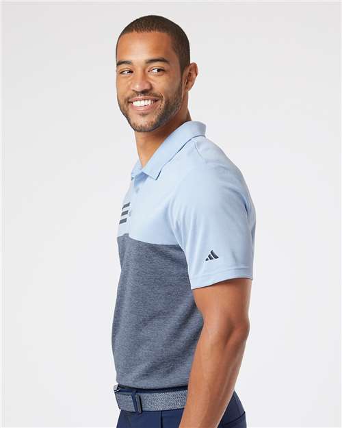 Heathered Colorblocked 3-Stripes Polo