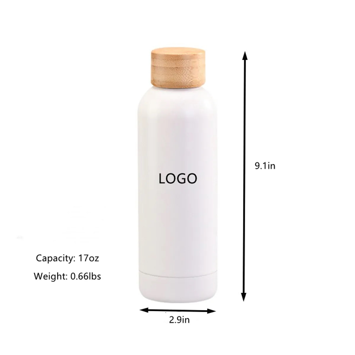 17oz Frosted Insulated Stainless Steel Water Bottle Bamboo L 6