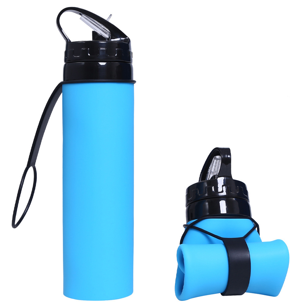 20 Oz. Foldable Silicone Water Bottle, 2