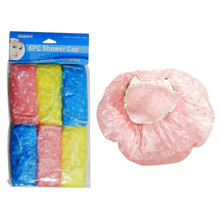 Reusable Shower Caps - 6 Pack Waterproof 2