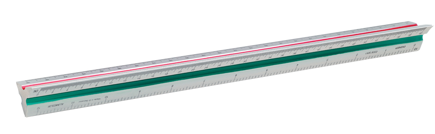 12" Color-coded Architect Solid Triangular Scale - Aluminum 2