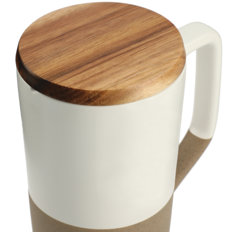 Tahoe Tea & Coffee Ceramic Mug with Wood Lid 16oz 91