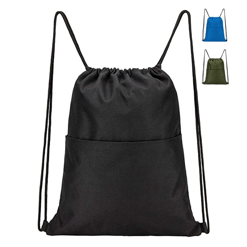 Drawstring Backpack with pocket 8