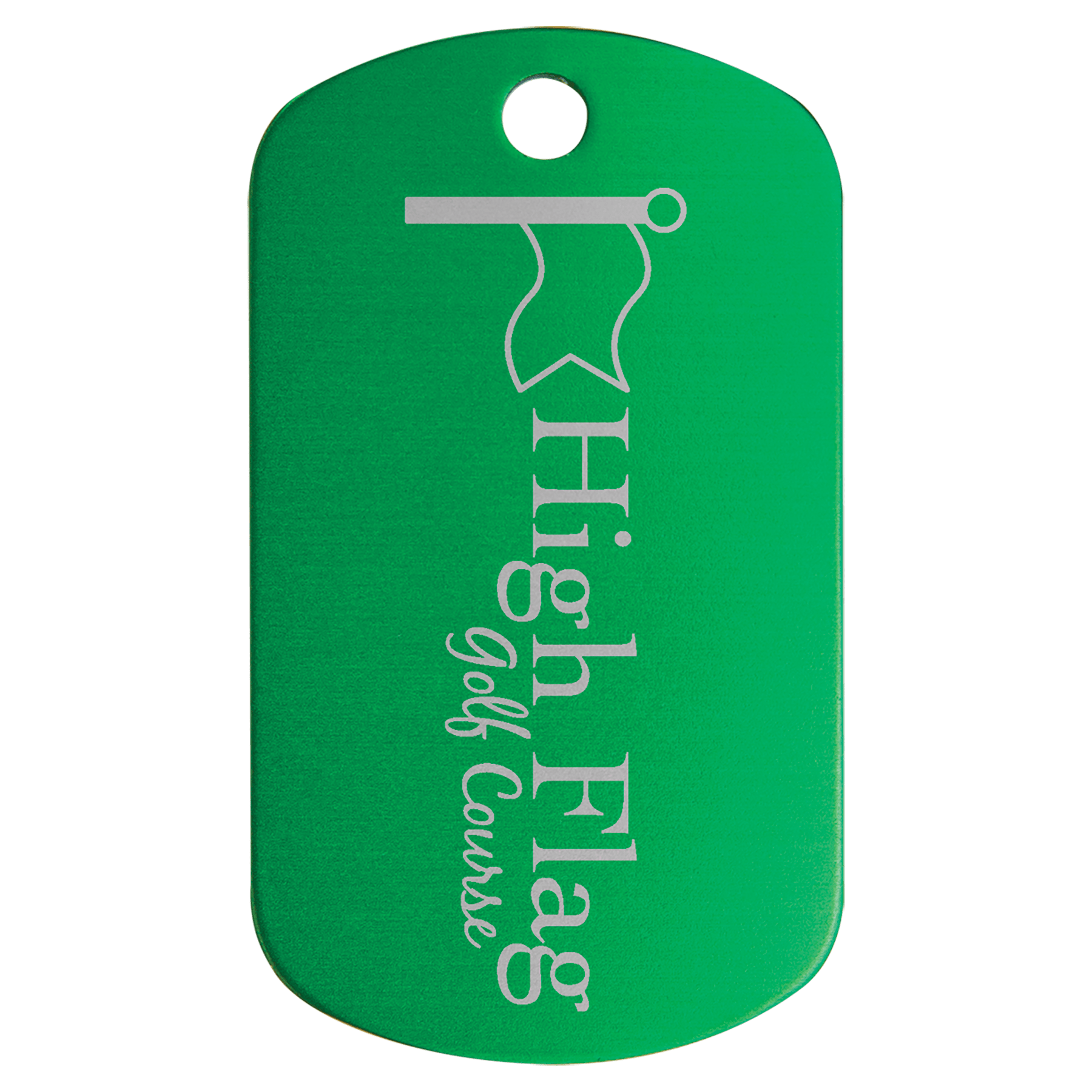 1" x 2" Green Aodized Aluminum G.I. Tag 1
