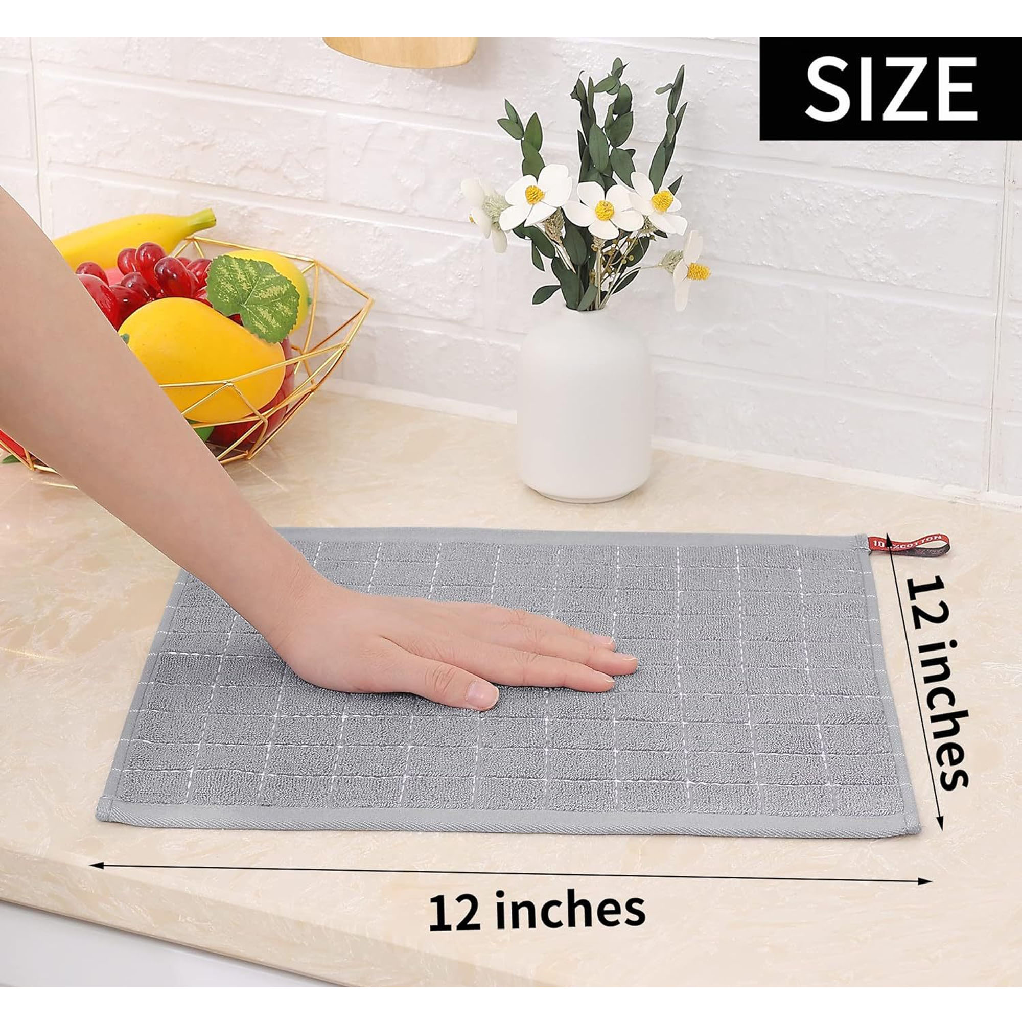 100% Cotton Kitchen Towels Soft and Super Absorbent Dish Towels 2