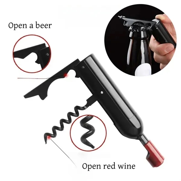 Wine Bottle Fridge Magnets with Red and Cup Openers 4