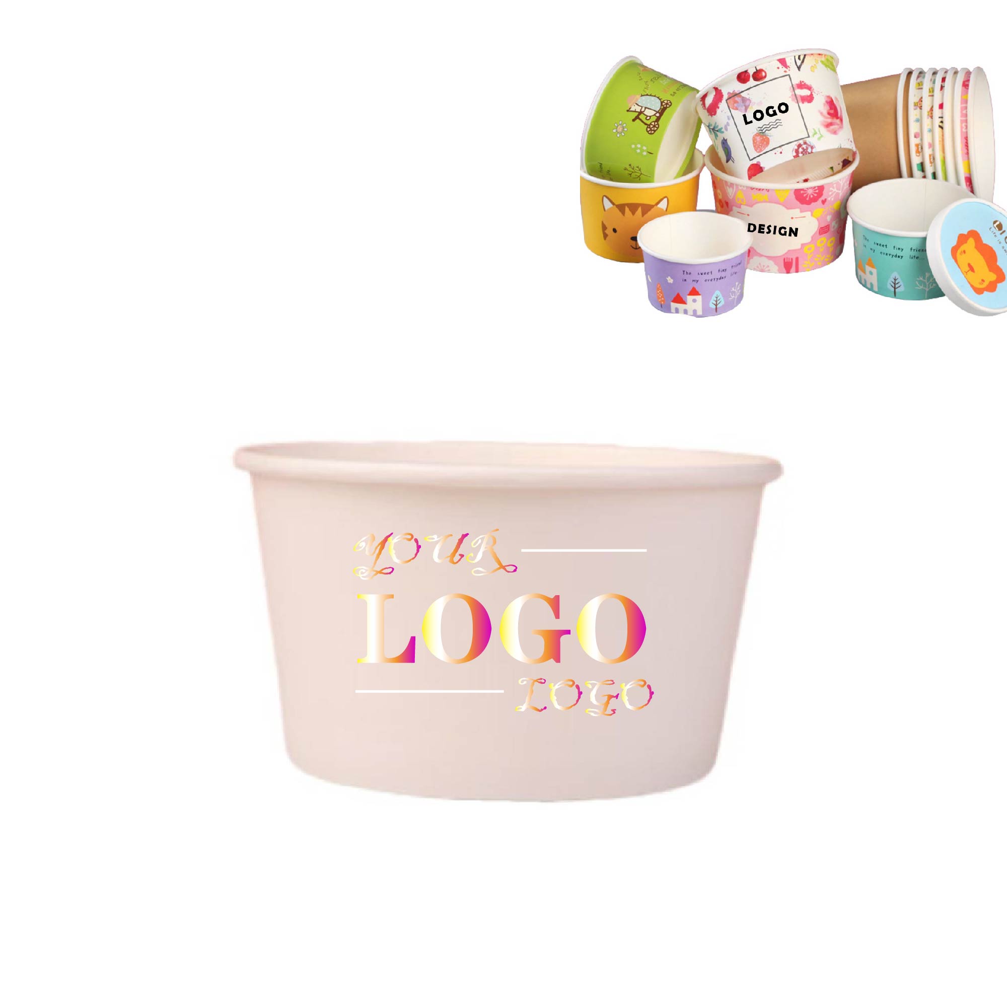 MOQ 300 pcs Paper Dessert Bowls 3