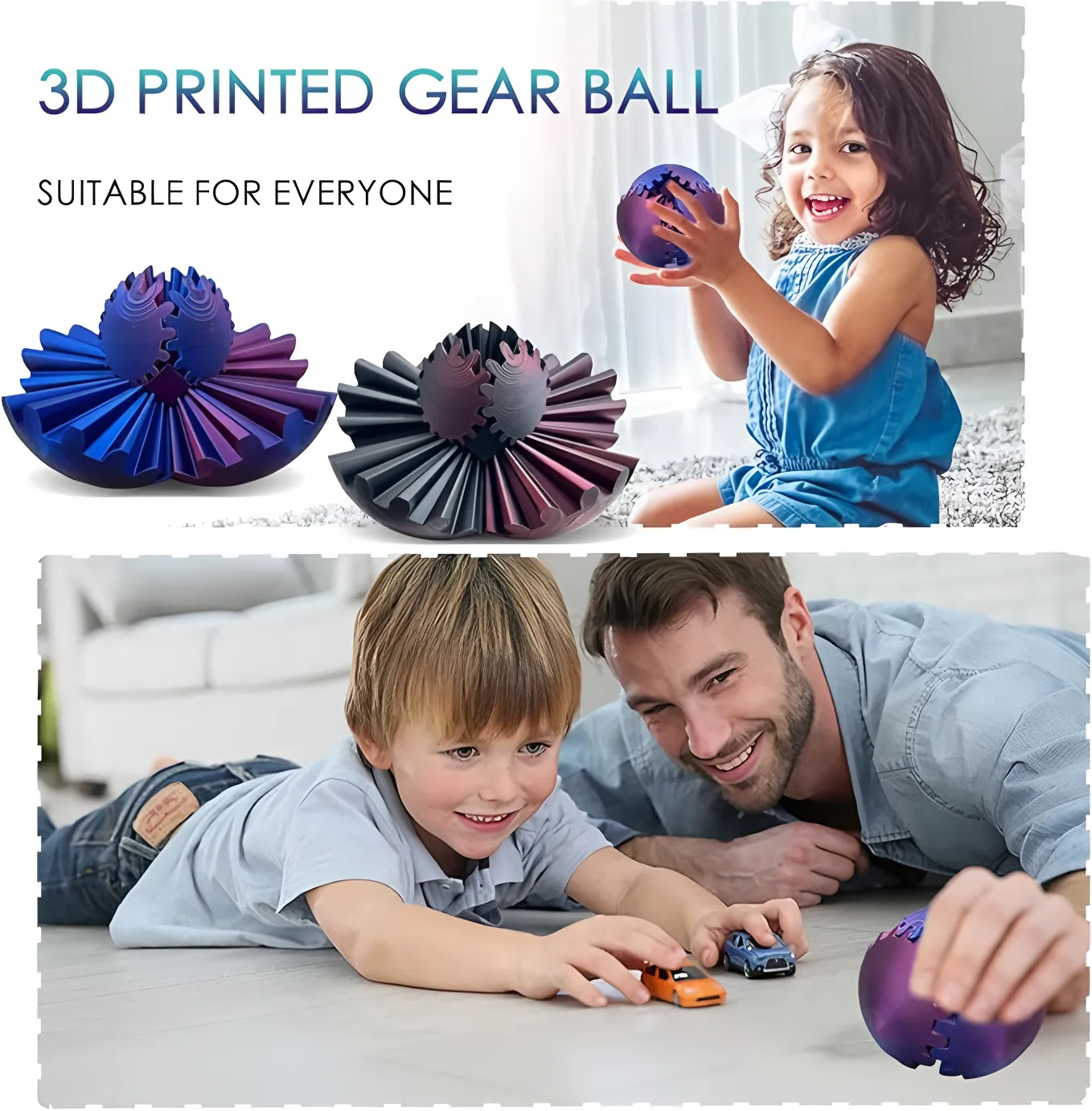 Custom 3D Printed Gear Ball Fidget Toy for Stress Relief Bulk Order 5