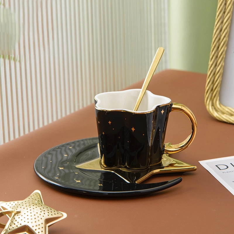 Custom 4 oz Ceramic Coffee Mug Saucer Set 3