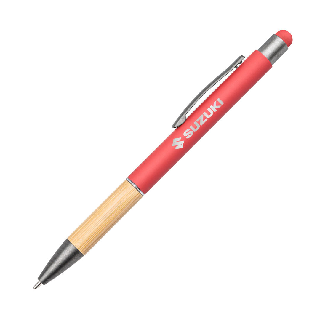 Assias Aluminum Pen w/Bamboo Grip & Blue Refill 2
