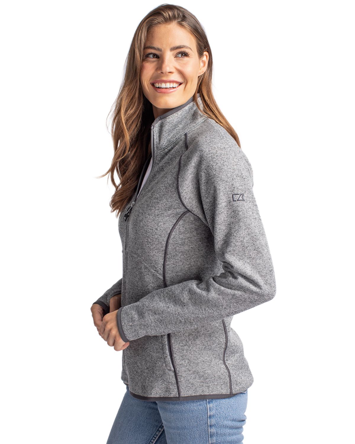 Cutter & Buck Mainsail Sweater-Knit Womens Full Zip Jacket 22