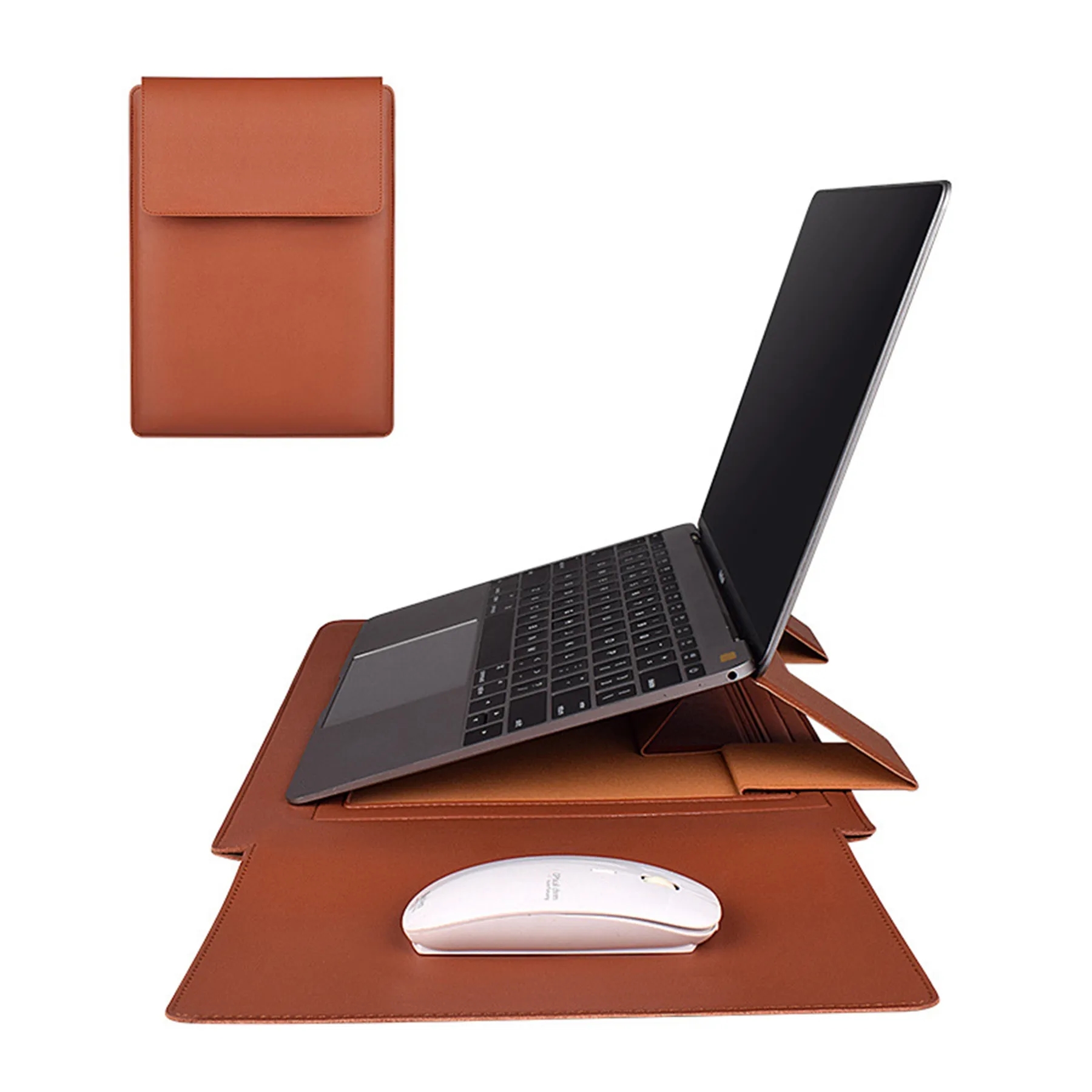 15" Multifunctional Laptop Sleeve Stand with Pouch Set 8