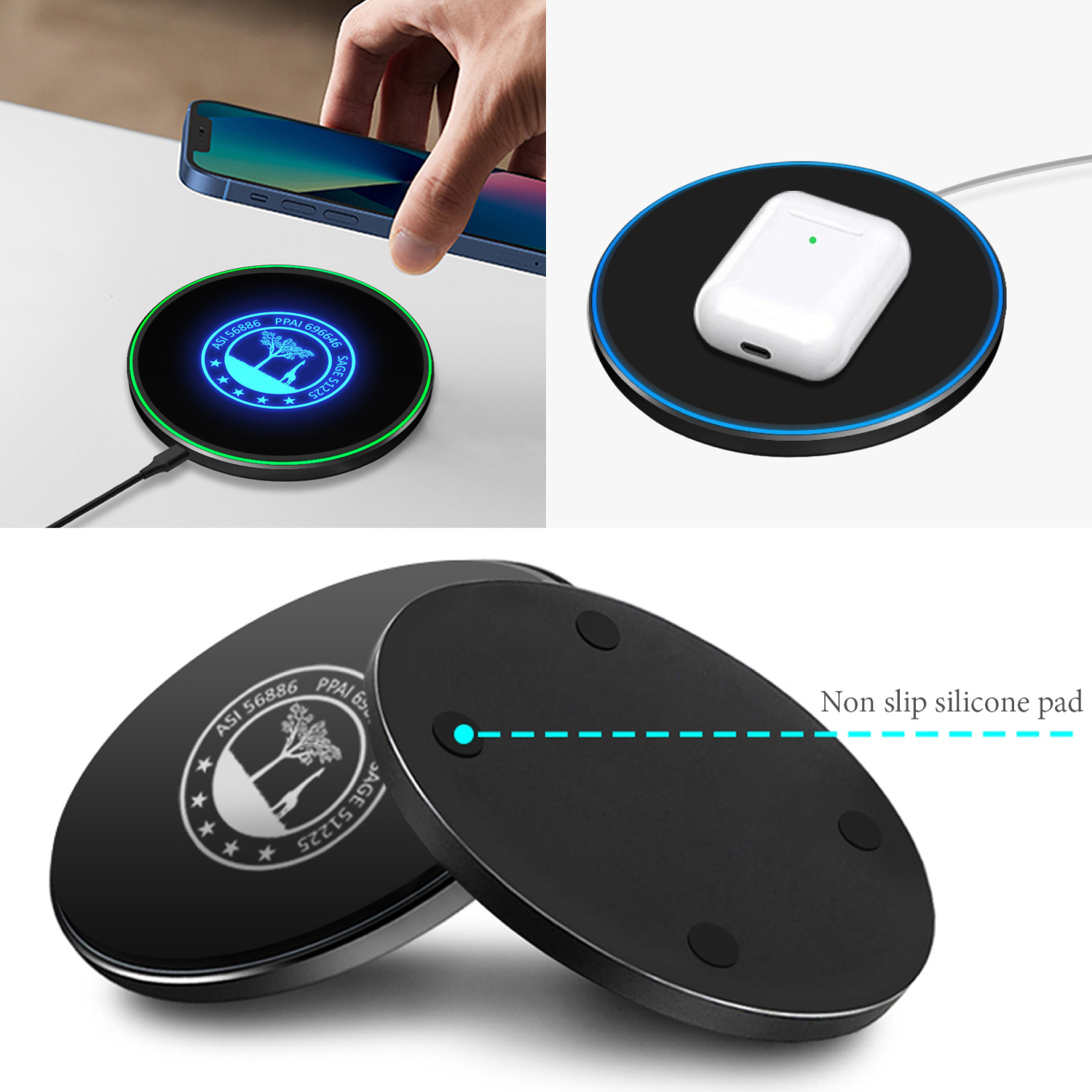Ultra Slim Light Up Logo Wireless Charger Pad, 15W 4