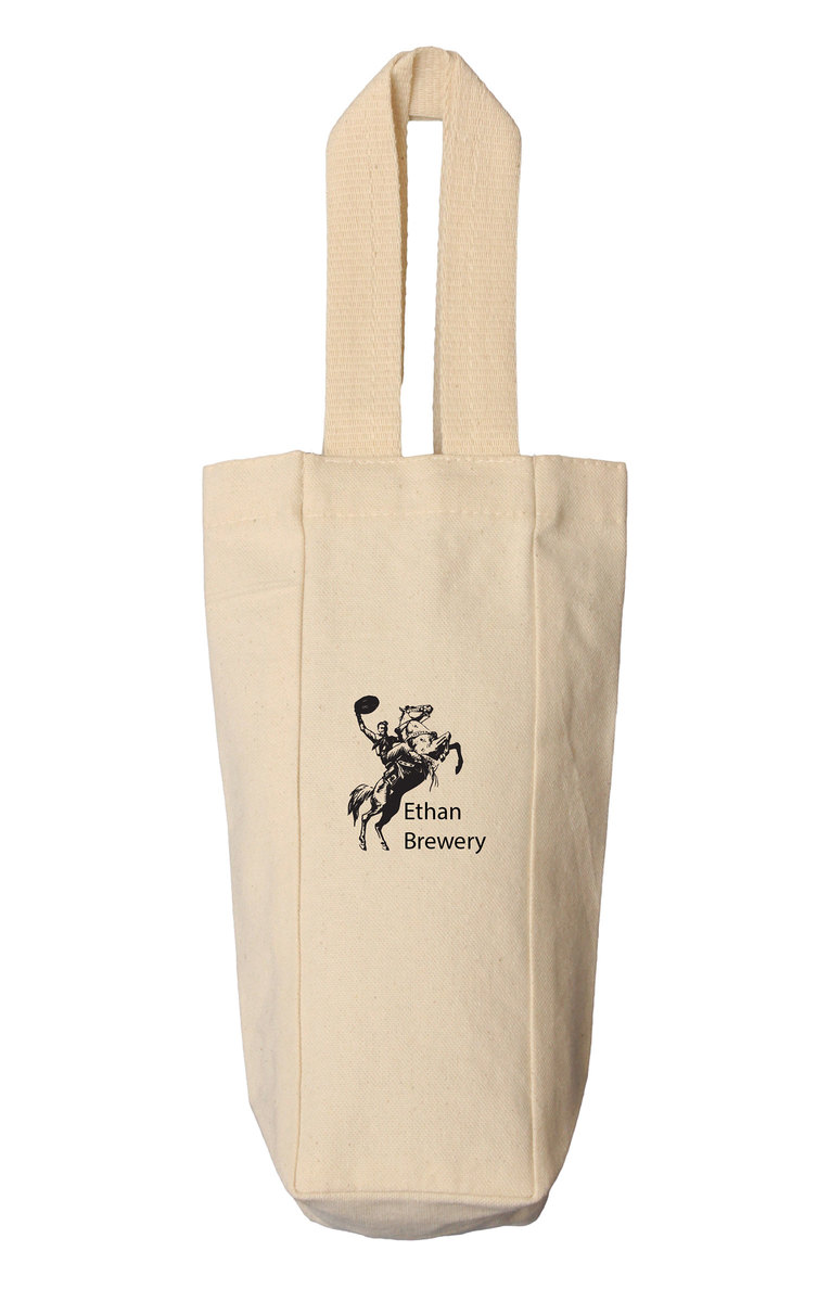 12 Oz. Canvas Single Bottle Wine Tote (3" x 10.5" x 3") 1