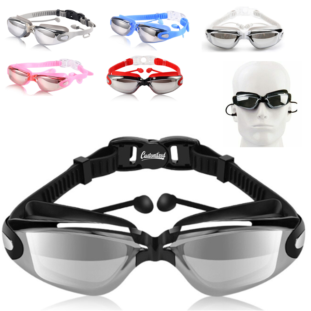 Anti Fog Mirror Swimming Goggles with UV Protection 2
