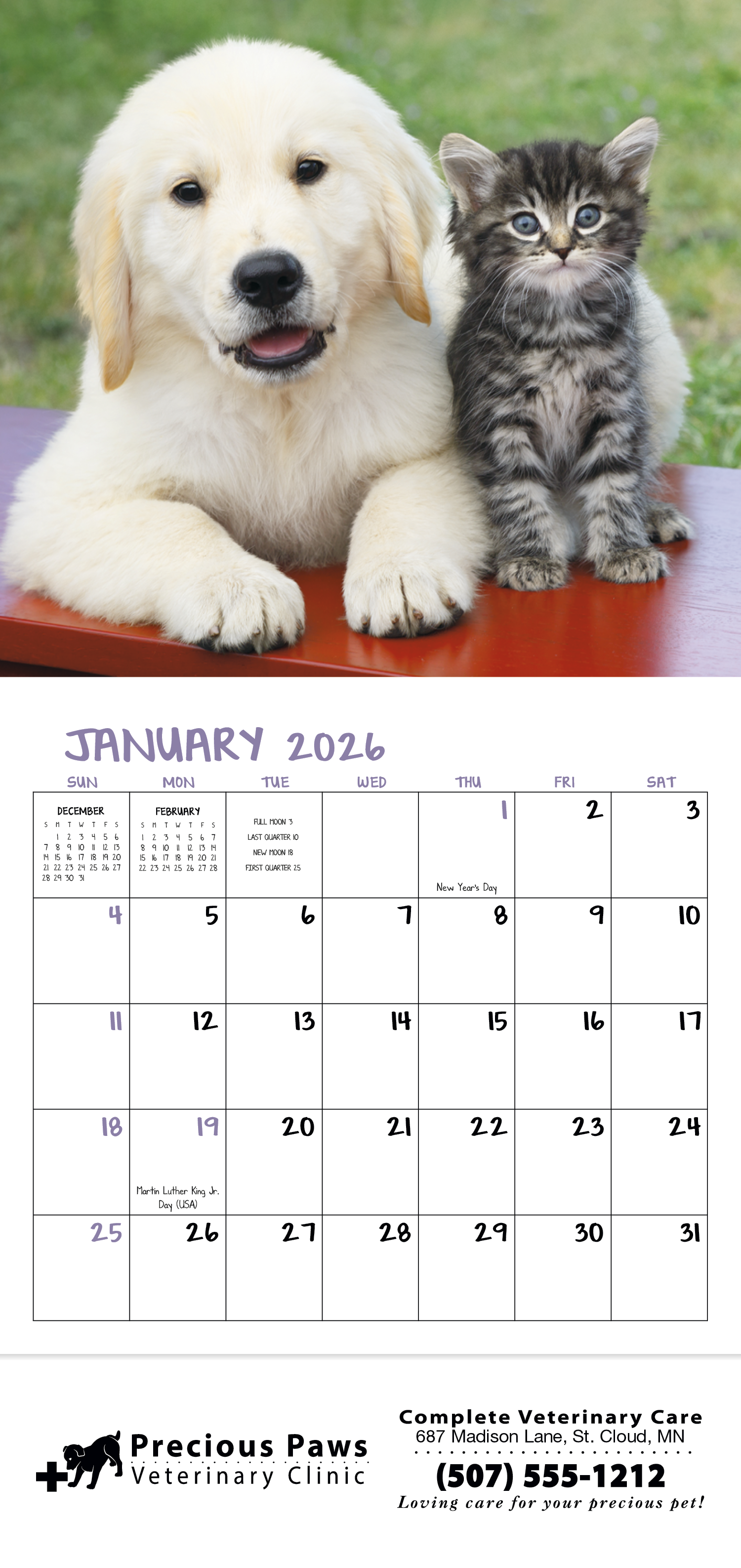 Good Value™ Puppies & Kittens - Mini Calendar 8