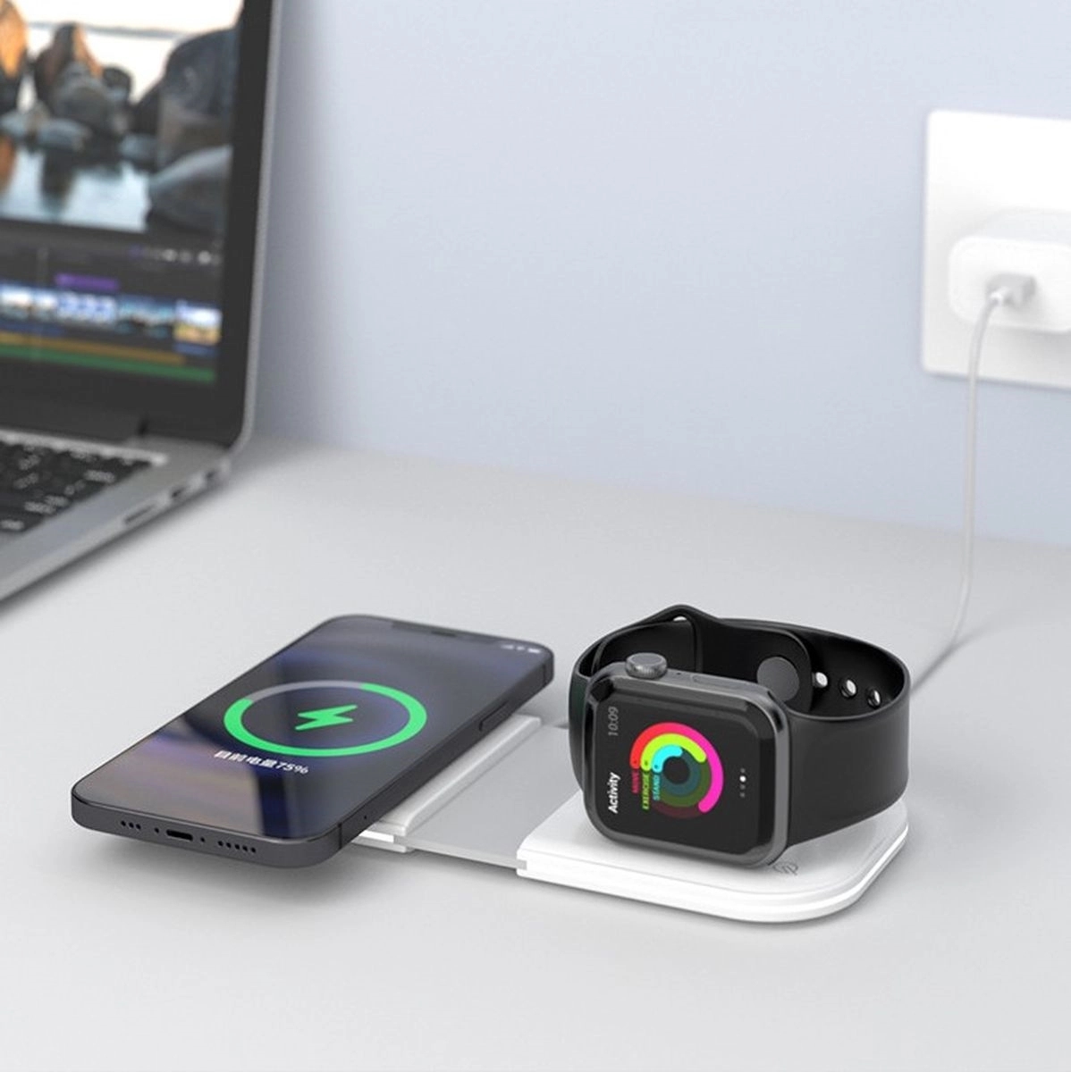 2 In 1 Foldable Magnetic Power Pad Wireless Charging Station 6