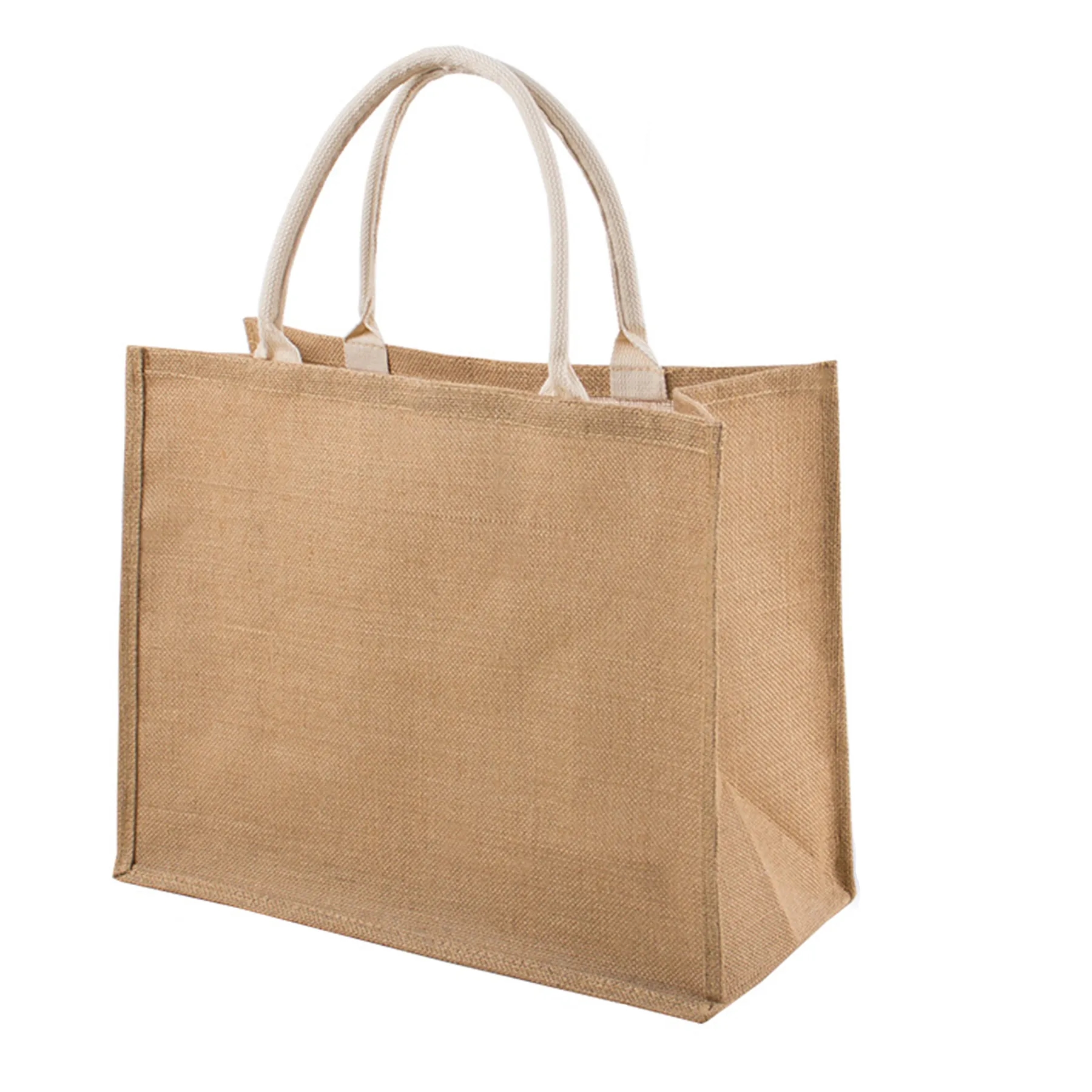 Customizable Blank Burlap Tote bag 6
