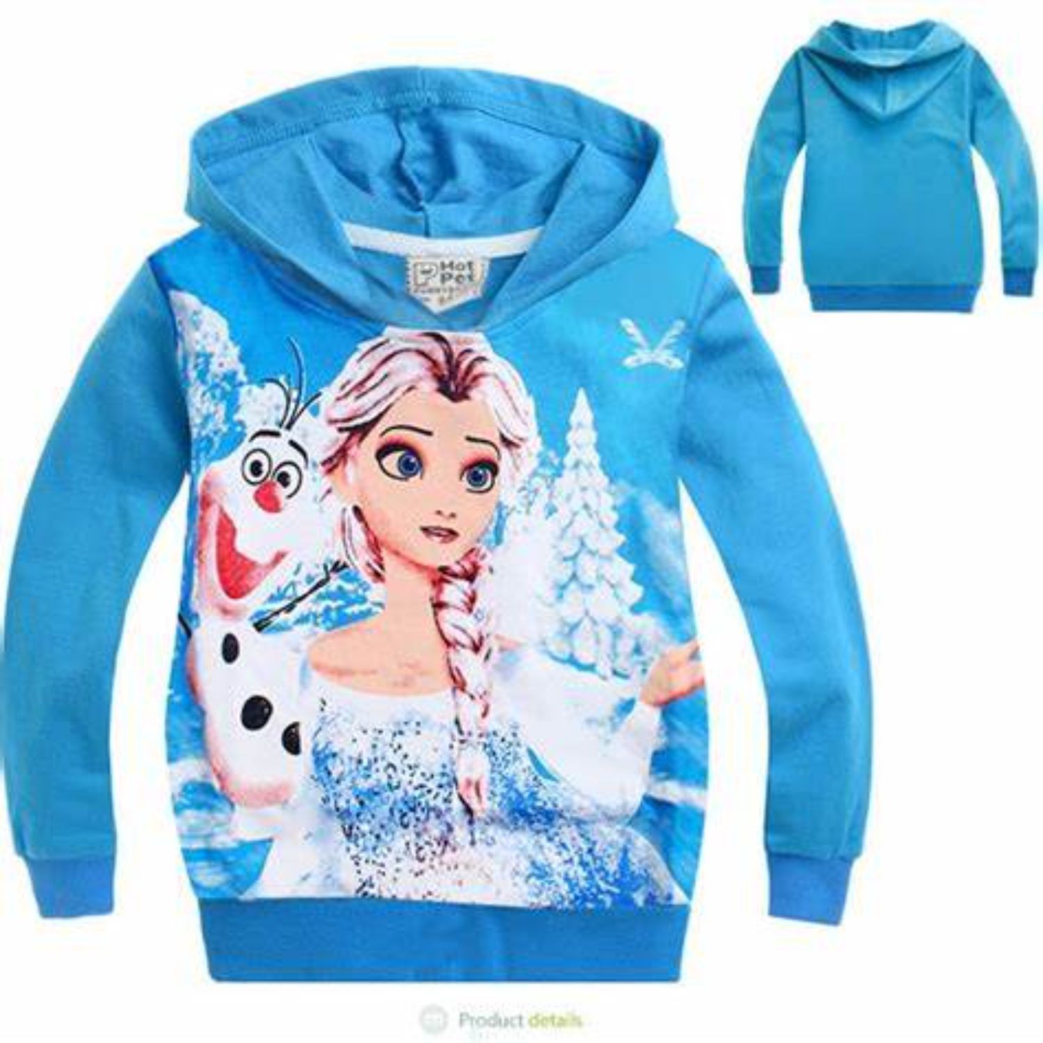 Youth 180GSM Poly-Cotton long sleeve hooded T-shirt, breathable 1
