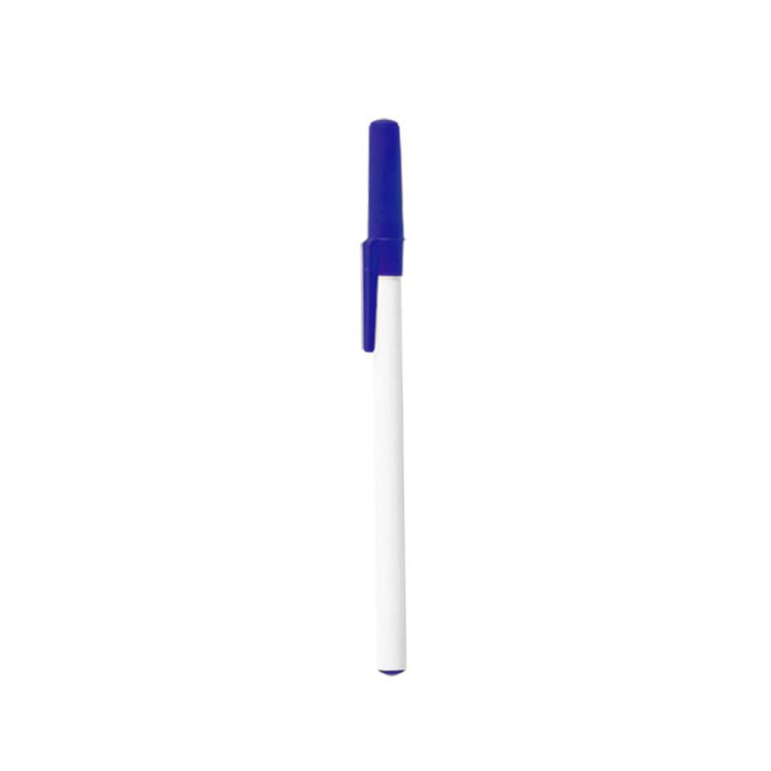 White Plastic Barrel Stick Pen 3