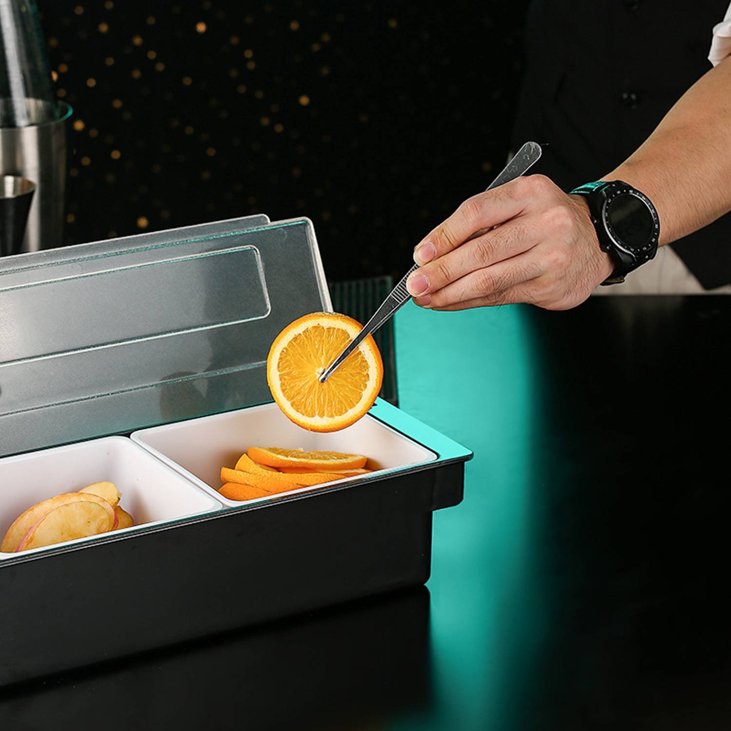 Detachable Plastic Bar Fruit Caddy w/ Lid 4