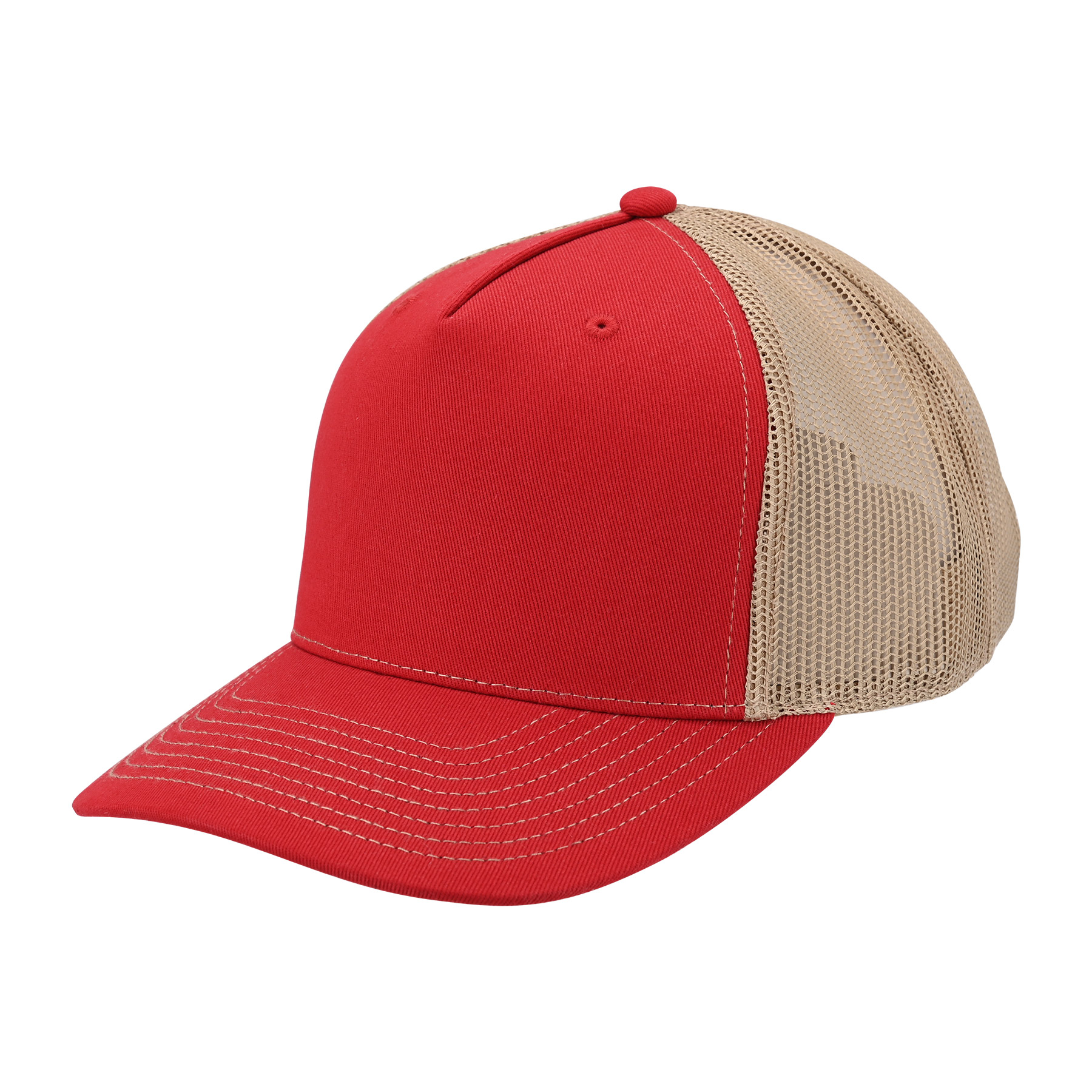 Premium 5-Panel Trucker Cap With Mesh Back & Plastic Snapback Closure 4