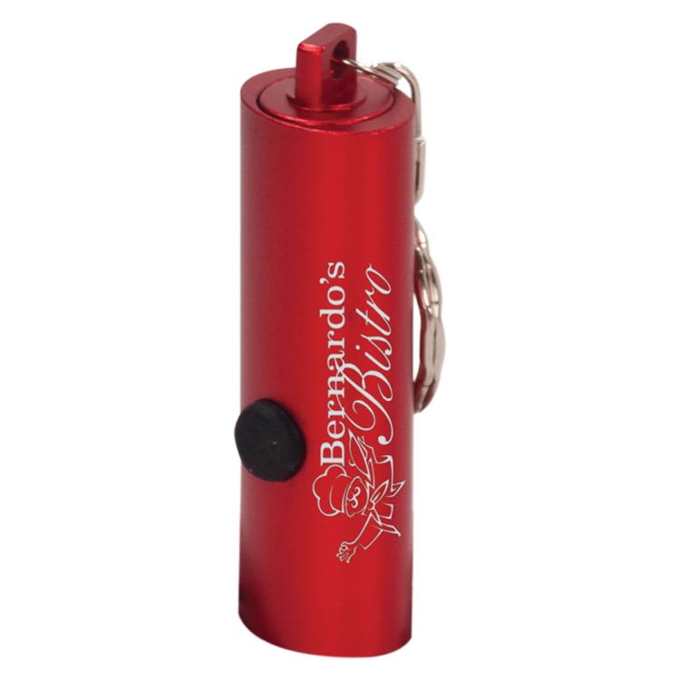 2 3/8" Red 3-LED Flashlight with Keychain 1