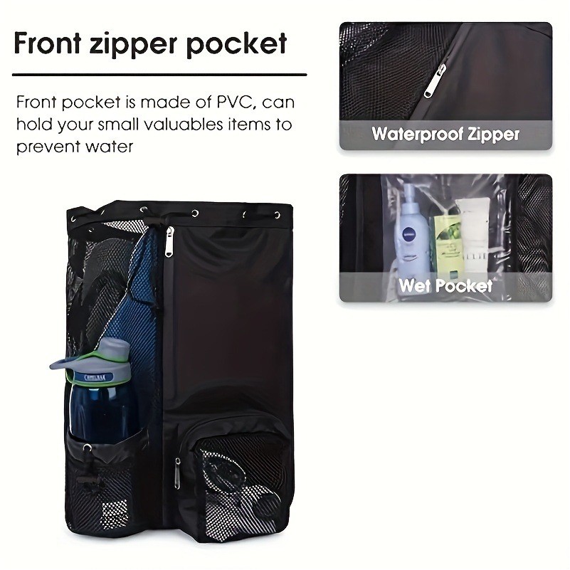 Swim Bag Mesh Drawstring Backpack 2