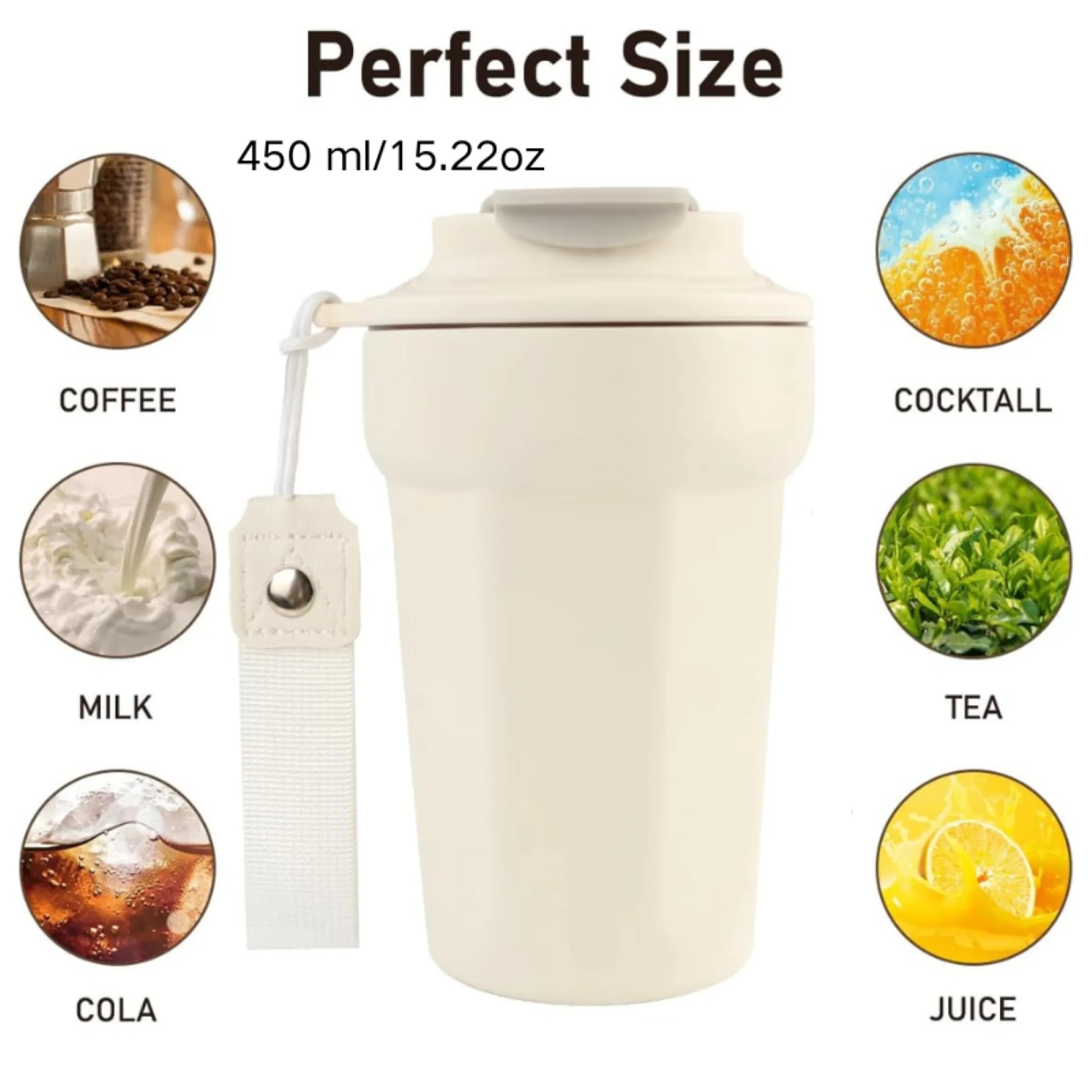 15oz 316 Stainless Steel Insulated Octagonal Coffee Cup 3