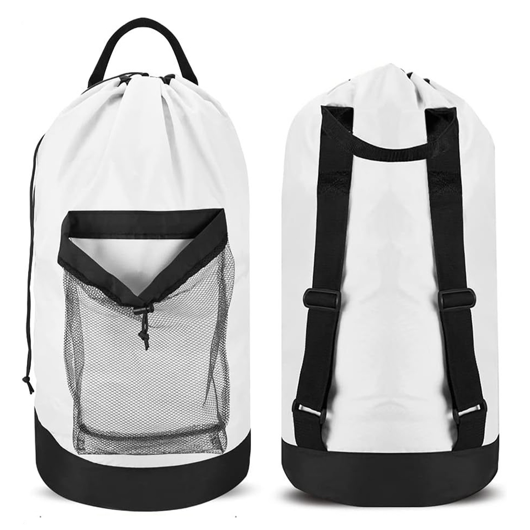 Laundry Backpack With Shoulder Straps/Mesh Pocket 8