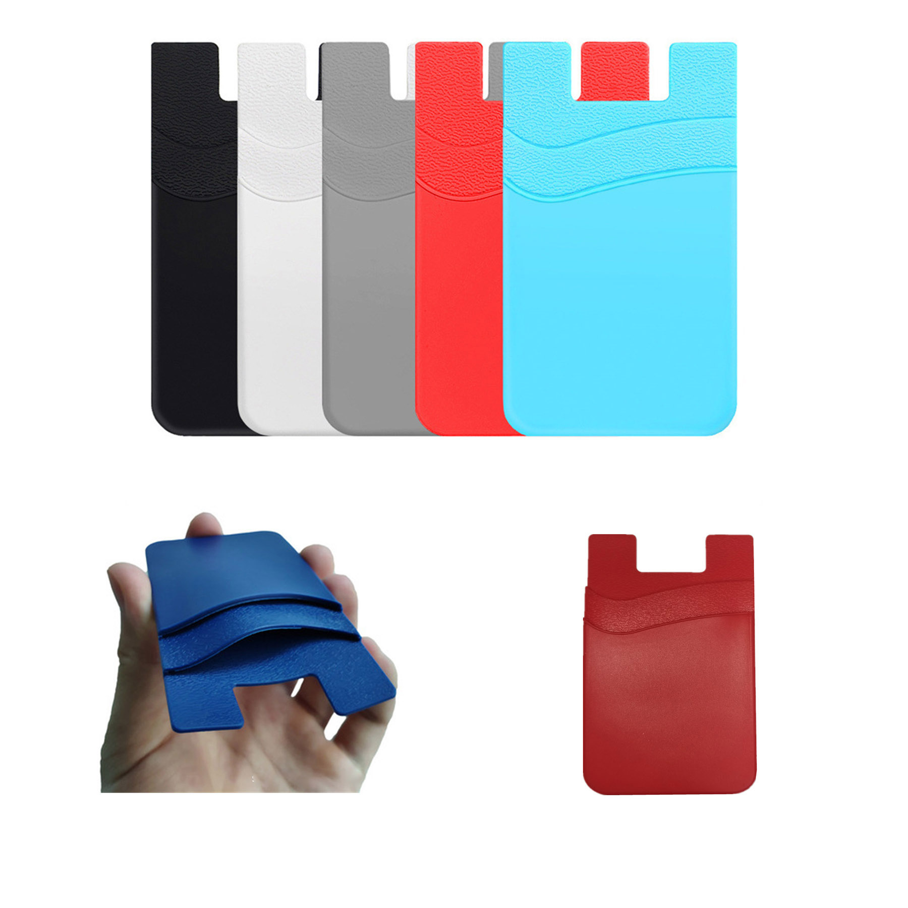 Double Layer Lilicone Phone Card Holder 1