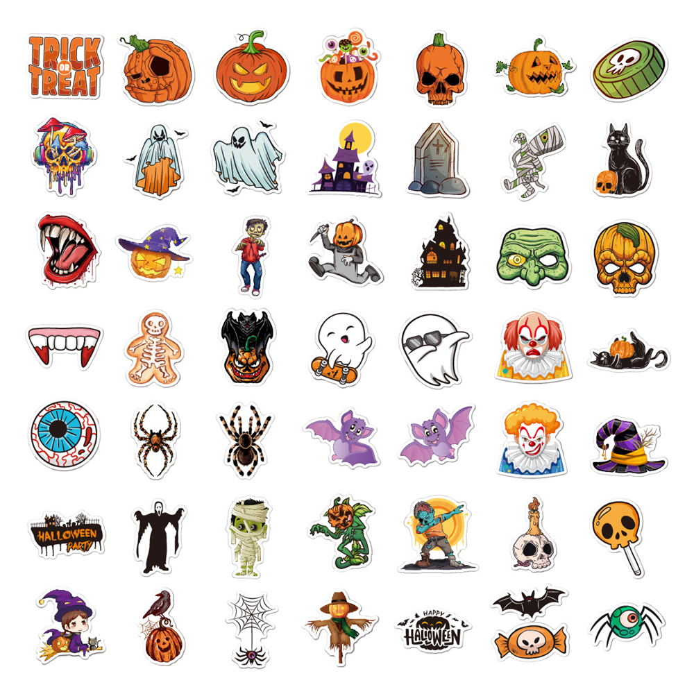 100PCS Vinyl Waterproof Halloween Stickers In Stock 10