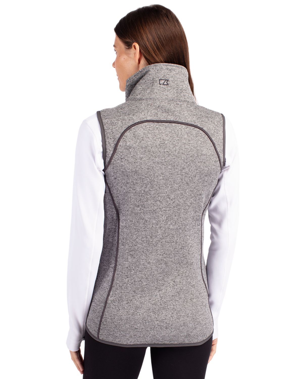 Cutter & Buck Mainsail Sweater-Knit Womens Full Zip Asymmetrical Vest 60